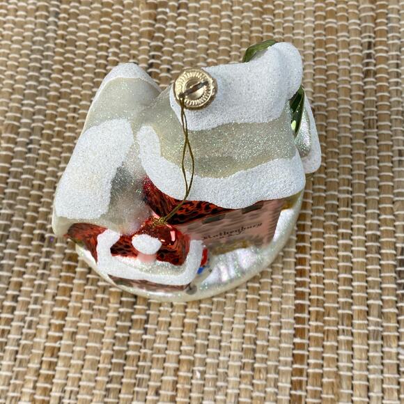 Kathe Wohlfahrt Rothenburg Germany Markusturm Hotel Glitter Glass Ornament 7" - Picture 11 of 15